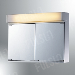 illuminating stainless steel cabinet with plastic lens and