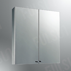 Stainless steel cabinet with thick mirrored door