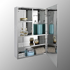 Mirror Cabinet with Stainless Steel Door Frame and Toothbrush Holder